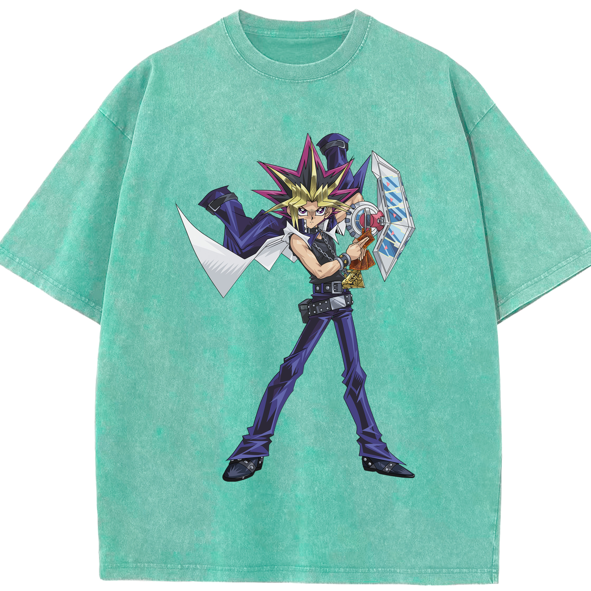 （画像用） 遊☆戯☆王 Yu-Gi-Oh! 綿100% ヴィンテージ風 半袖Tシャツ（フロントプリント）